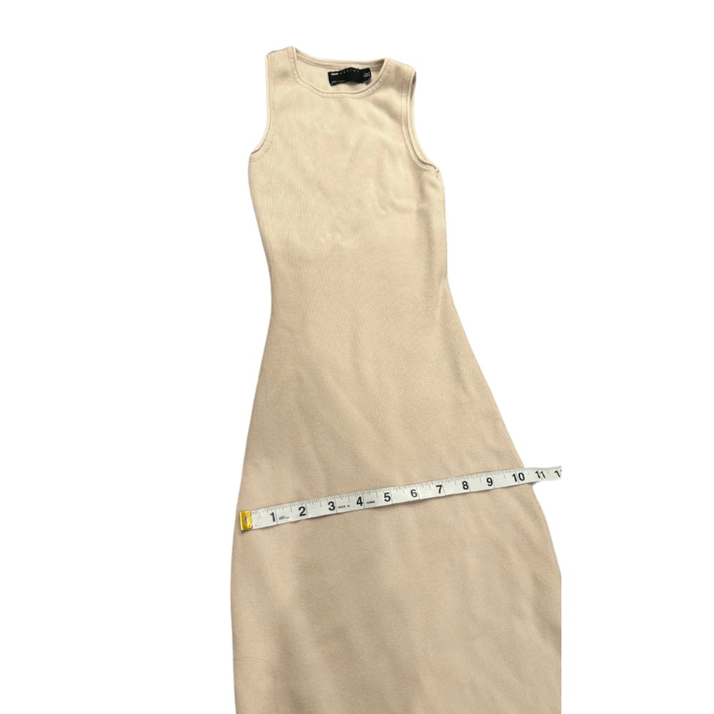 ASOS Ribbed Knit Maxi Dress with Slit | Cream | Size 0 - Picture 8 of 9